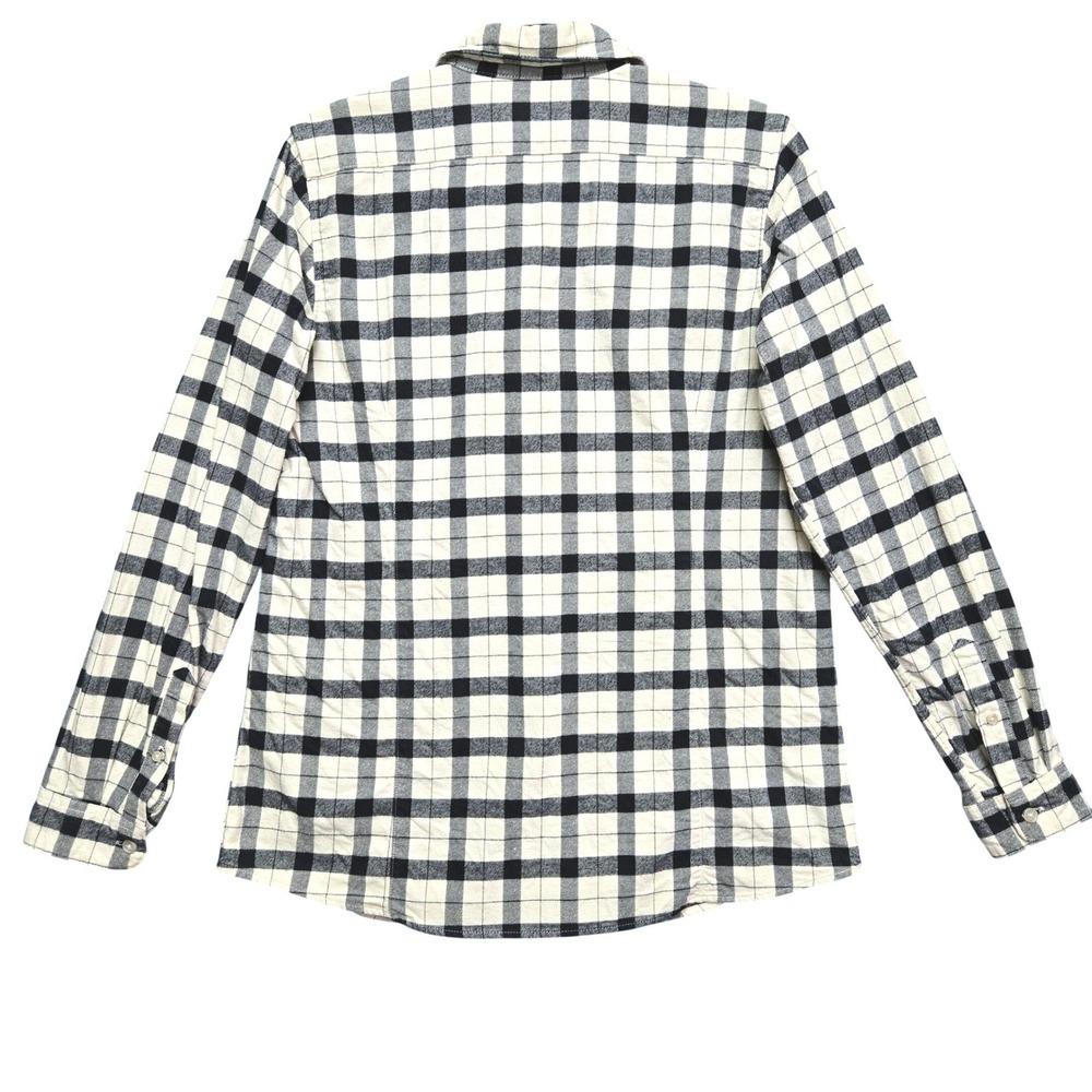 Filson Button Down Shirt Women's L White Black Plaid Cotton Flannel Long Sleeve - Picture 2 of 10